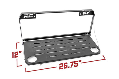 Rough Country Mesa Plegable para portón Trasero 2018-2021 para JL/JLU-10625 2018-2022, Color Negro