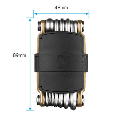 Crankbrothers Multi Tool M 13 - MTB Multi-Tool Gold - 13 herramientas de bicicleta (herramienta 13 en 1), ergonómicas y ligeras