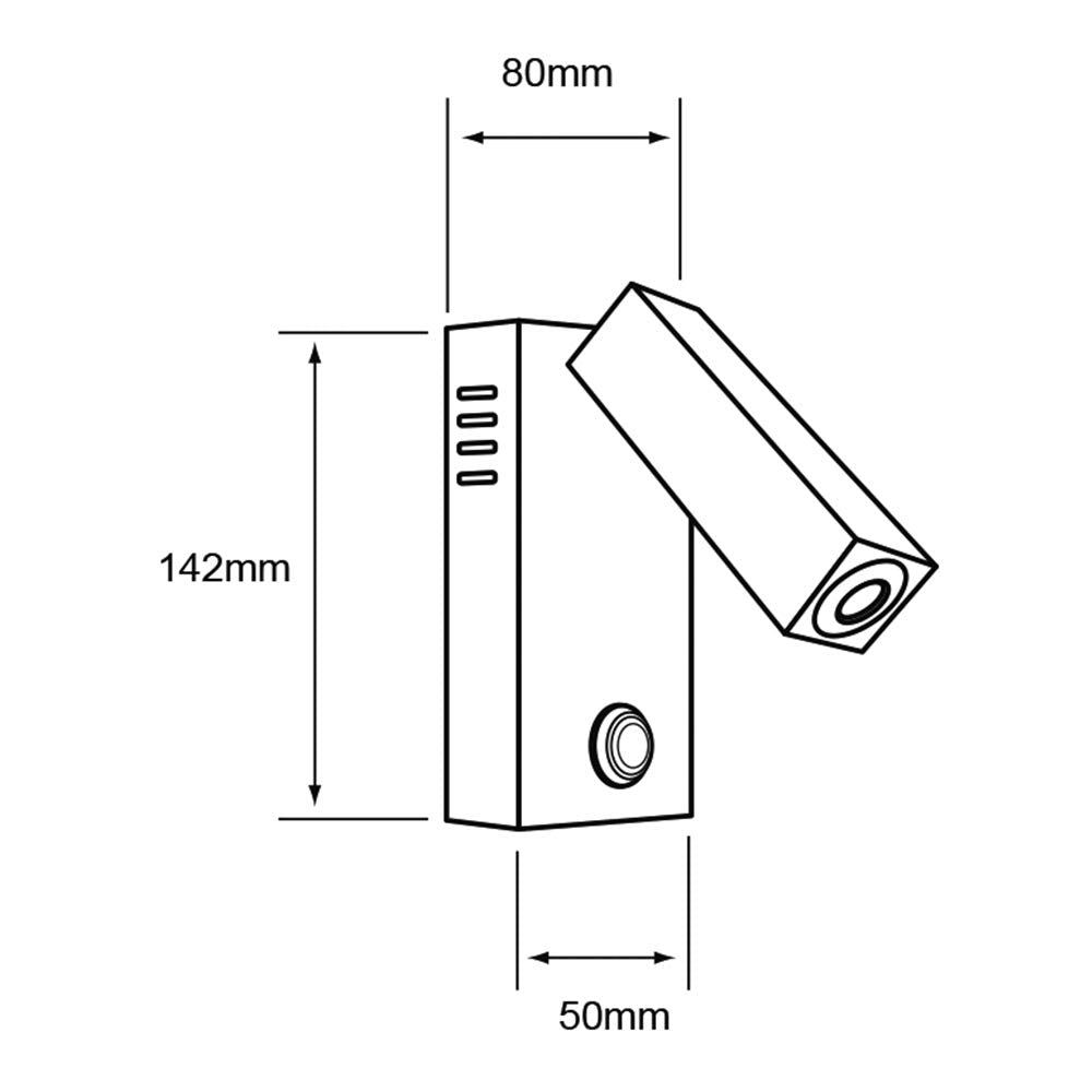 Tecnolite - Luz de Lectura LED Pared 3.4 W, Luz Cálida Brillante, Dirigible