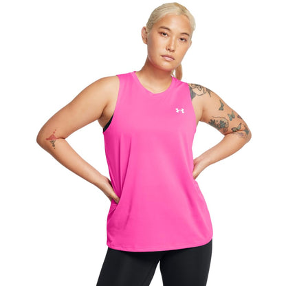 Under Armour Tech playera sin mangas para mujer - (652) Rebel Pink - White - CH