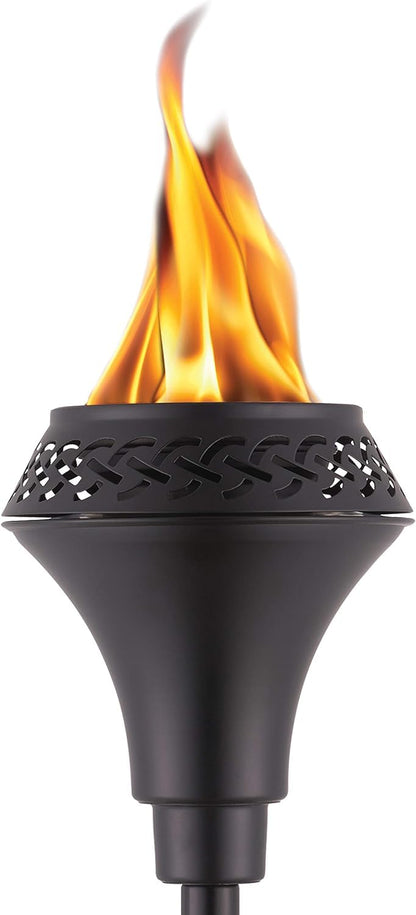 TIKI Island King - Antorcha de metal para exteriores de 65 pulgadas, resistente a la intemperie, decorativa TIKI con mecha de larga duración, recipiente de boca ancha para patio, patio trasero y