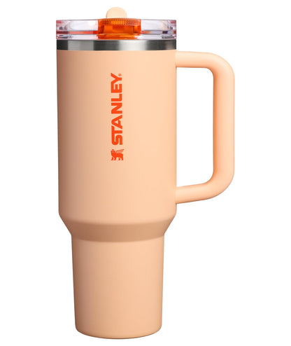 Stanley Quencher ProTour Vaso Térmico con Popote Abatible, Acero Inoxidable - 40 Ounces - Naranja (Orange Sherbet)