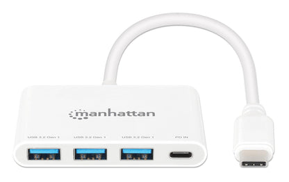 Manhattan 168434 - Hub USB-C 3.2 Gen 1 de 3 Puertos con Carga de 100 W