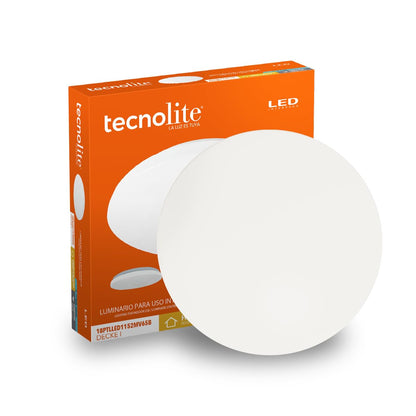 Tecnolite Lámpara de Techo Plafón LED 18 W - Blanco Opalino - Luz de Día 6500K