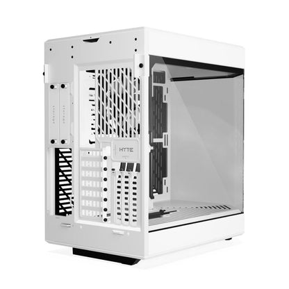 Hyte Y60 - Carcasa Moderna y estética de Doble cámara panorámica de Vidrio Templado de Media Torre ATX para Juegos de computadora con Cable Elevador PCIE 4.0 Incluido, Blanco Nieve (CS-HYTE-Y60-WW)