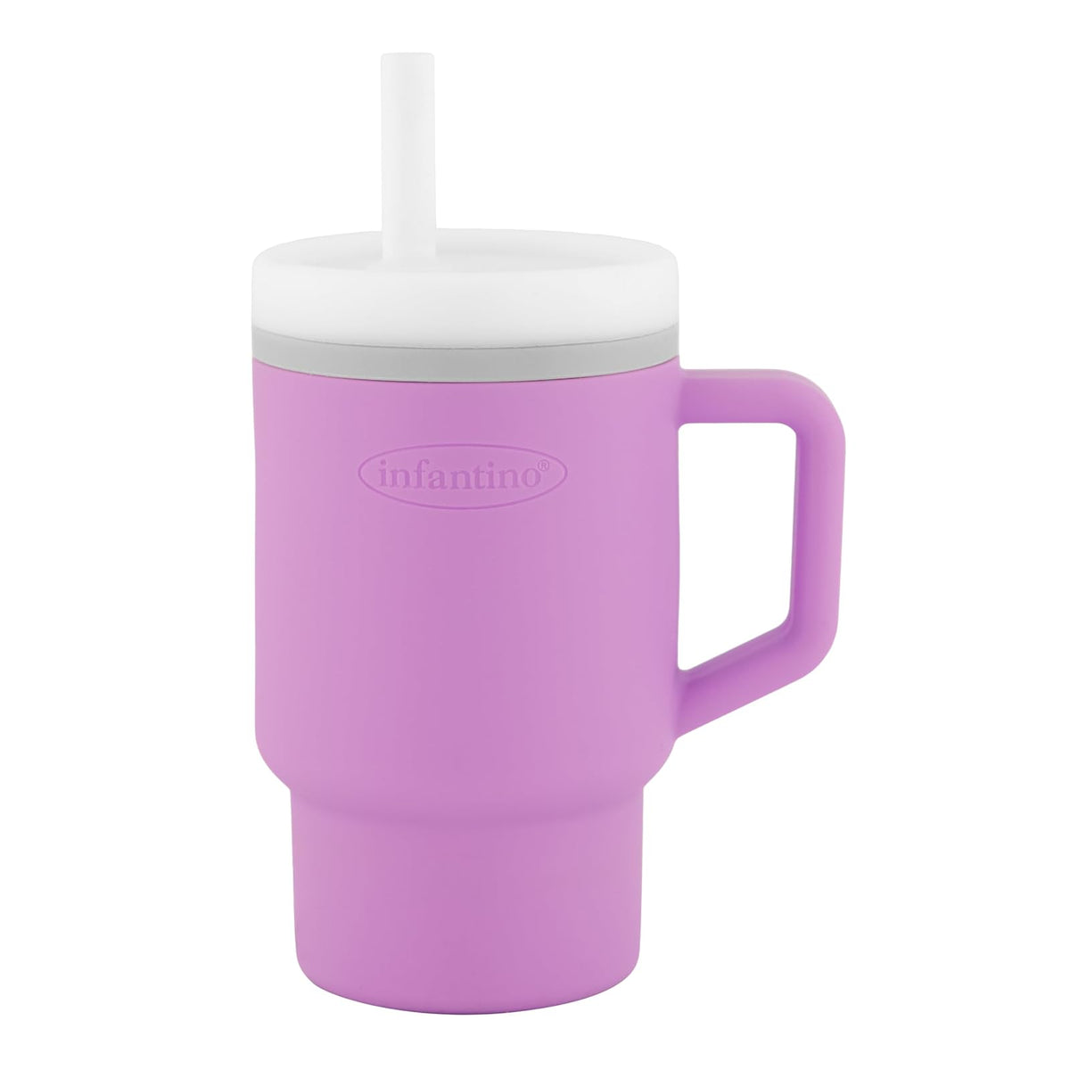 Infantino My 1st Tumbler Vaso de Silicona con Popote 9oz, Verde - Lila