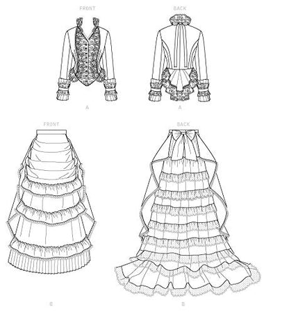 Butterick B6692E5 - Patrón de costura para chamarra y falda para mujer, tallas 14-22