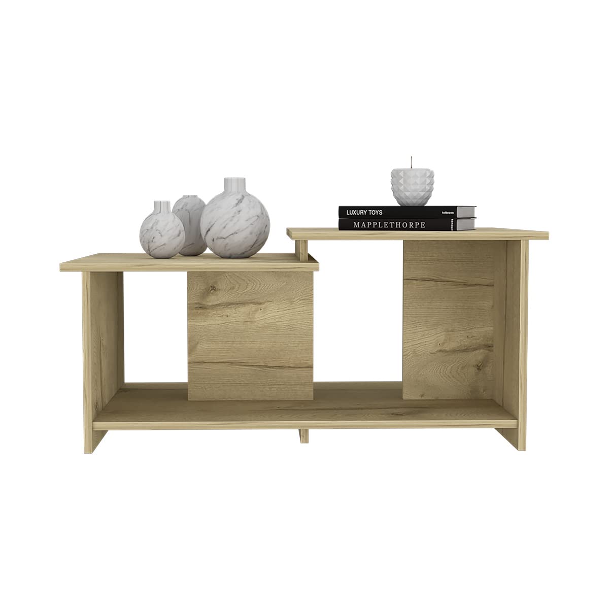 Espacio Klik KLIK Mesa de Centro wema armable, Color Duna, Dimensiones 89.3 Largo X 53.1 Ancho X 41.6 Alto cm, Estilo contemporáneo, con Superficie Amplia