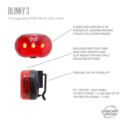 Planet Bike 3009 Luz Led para Bicicleta Blinky 3