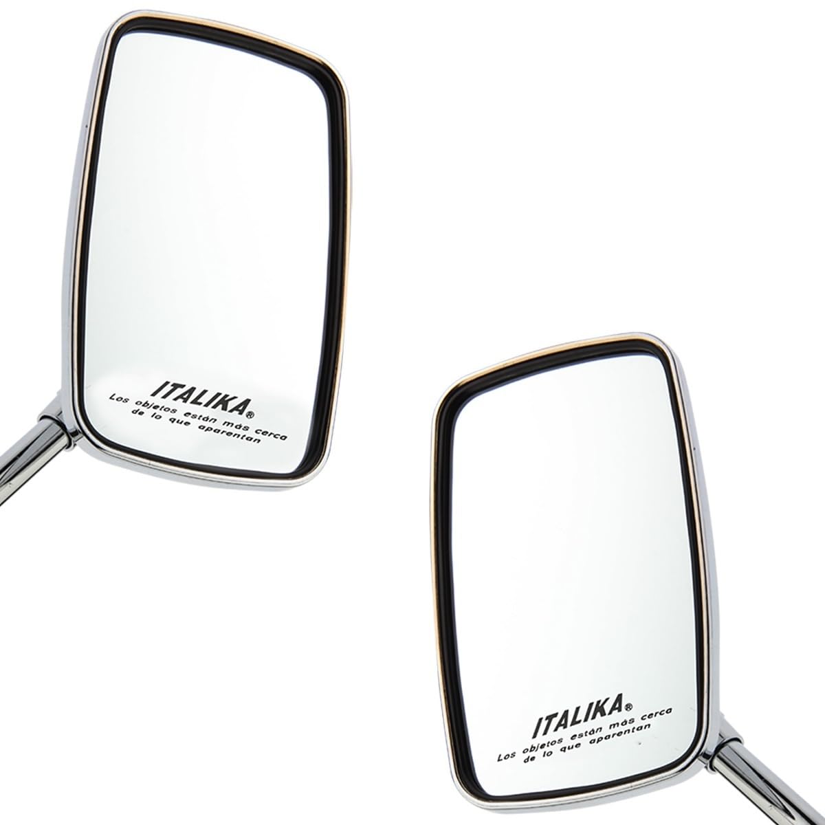 Italika F10010200 Juego Espejos con Logo y Leyenda, Gris