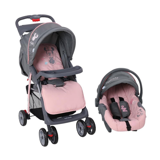 Infanti - Carriola para Bebé Disney Minnie - Travel System - Sistema de Viaje de 0 Meses a 3 Años, Hasta 15 kg - Color Rosa