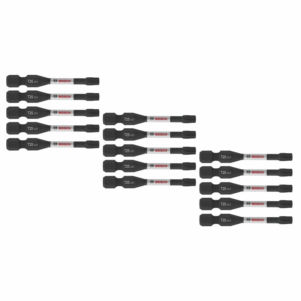 Bosch Driven Puntas Torx #25 Resistentes a Impacto - 5 cm - T25 - Paquete de 15 unidades - 15 piezas