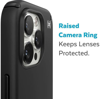 Speck Presidio2 Pro Funda Compatible con iPhone 14 Pro, Protección Caídas 4m, Bisel Elevado, Protección Antimicrobiana - Negro/Blanco