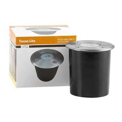 Tecnolite - Lámpara de Piso LED Empotrable Exterior 3 W, Luz Suave Cálida, IP65, LED Integrado