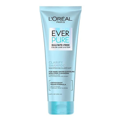 L'Oréal Paris Ever Pure Clarify & Restore Shampoo Efecto Detox, 200 ml | Fórmula vegana sin sulfatos ideal para pelo teñido. Hidrata, limpia a profundidad y aporta vitaminas con aroma de tipo spa.