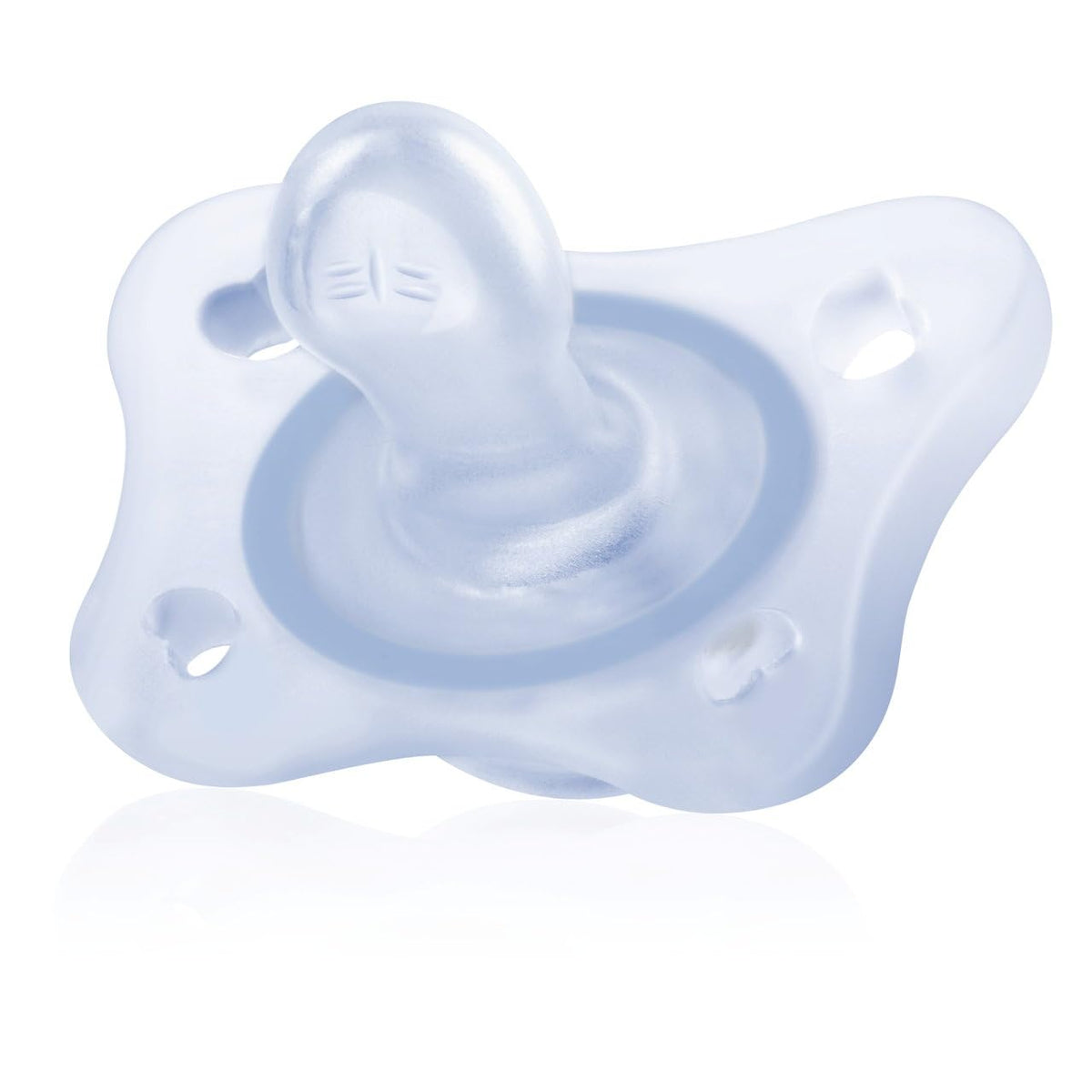 Chicco PhysioForma Chupón de Silicona 0-2 Meses, Apoyan la Respiración Fisiológica y Favorecen el Desarrollo Correcto de la Boca del Bebé, Pack 2 Piezas, Azul'
