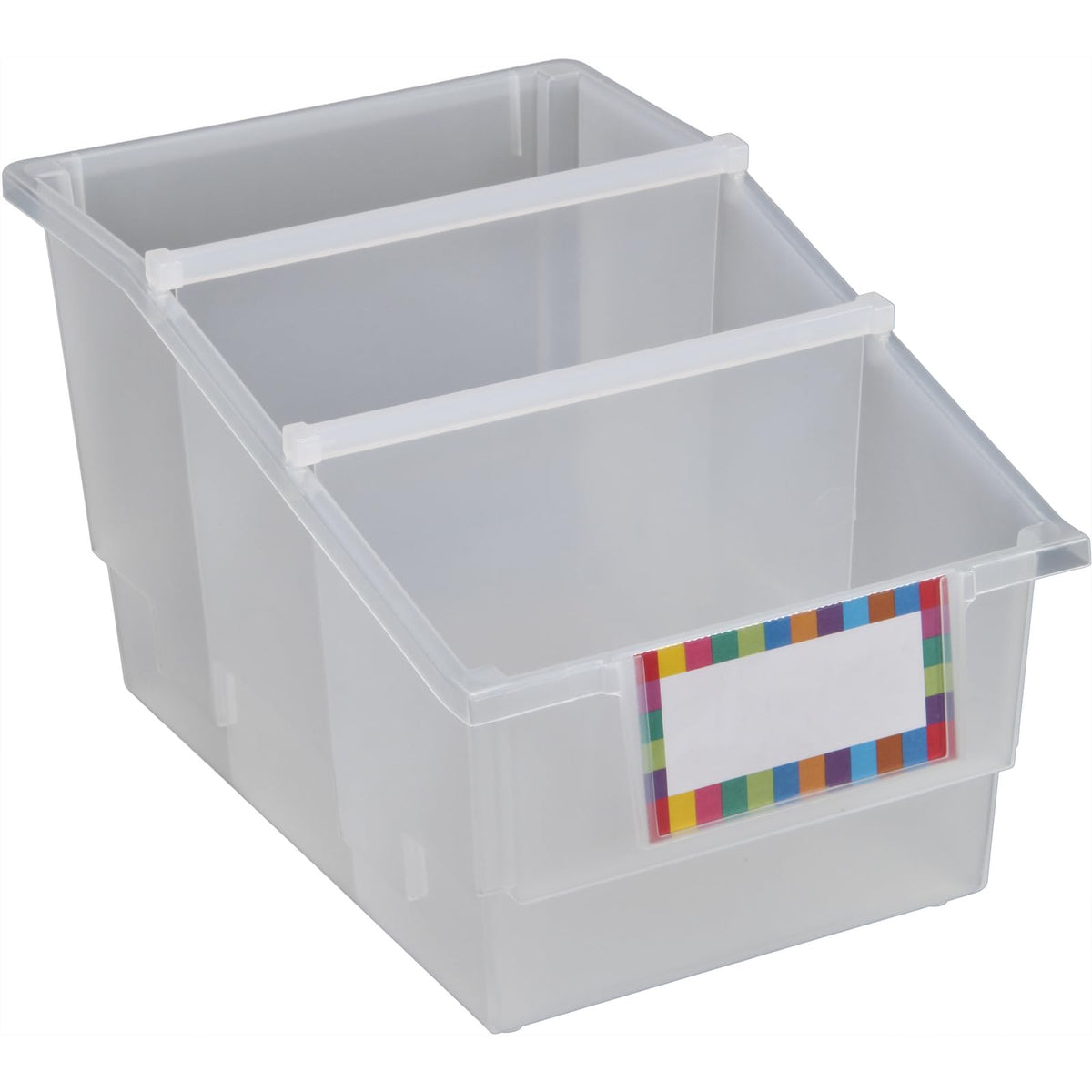 Really Good Stuff Pequeño Libro y carpeta labeled Organizar Bin - 4 Pack - Single colores, Transparente
