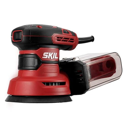 SKIL SR211601 Lijadora orbital aleatoria de 5 pulgadas con caja de polvo ciclónica y 3 hojas de lijado