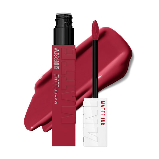 Maybelline SuperStay Matte Ink Labial Líquido, Larga Duración 16 Horas, Alta Pigmentación Sin Transferencia, Aplicador de Precisión en Flecha, Tono 80 Ruler, 5 ml