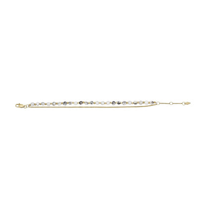 Fossil Pulsera jf04443710 all stacked up de acero inoxidable en color dorado para dama
