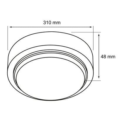Tecnolite Lámpara Plafón LED de Sobreponer 20 W, Luz Suave Cálida, Interiores, No atenuable, LED integrado