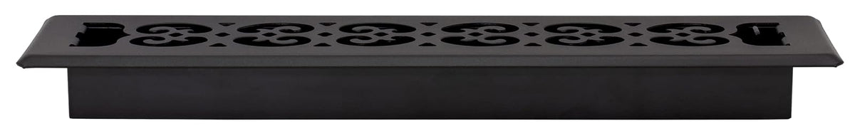 Decor Grates ST214 - Registro de piso con diseño de pergamino, 2 x 14 pulgadas, color negro texturizado