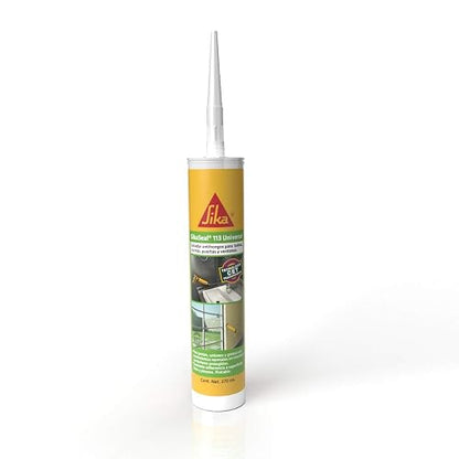 SIKA Zero Salitre, PET 5 L, Impermeabilizante para muros con humedad en interior Color Blanco + Seal 113 Universal – Cartucho 270 ML - Sellador de Uso General Tecnología Híbrida CET,Color Transparente