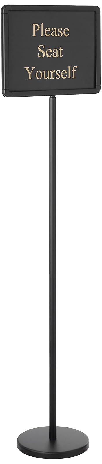 Winco HTS-60K Letrero de anfitriona de 60 pulgadas con 15 variaciones de mensaje, negro