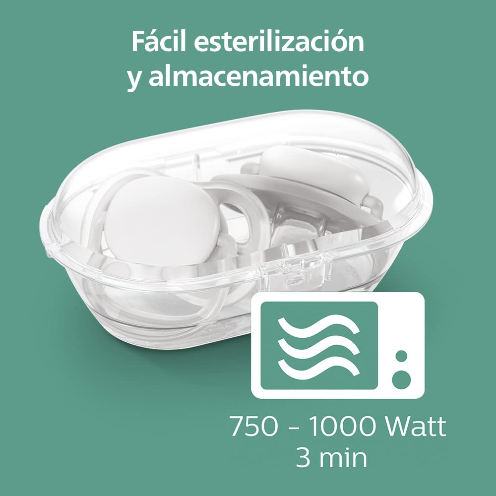 Philips Avent Chupón Ultra Air Ortodóntico Decorado | Permite que la piel respire | 98% de aceptación |Orificios extra grandes | Caja Esterilizadora | 0-6 m | 2 pz | SCF080/20