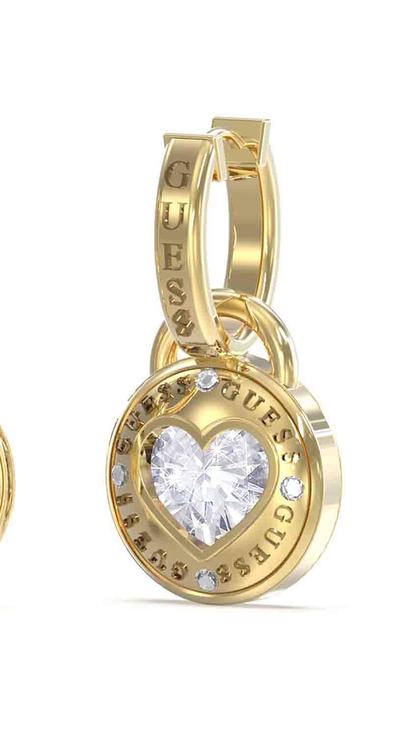 GUESS Aretes para mujer rolling hearts