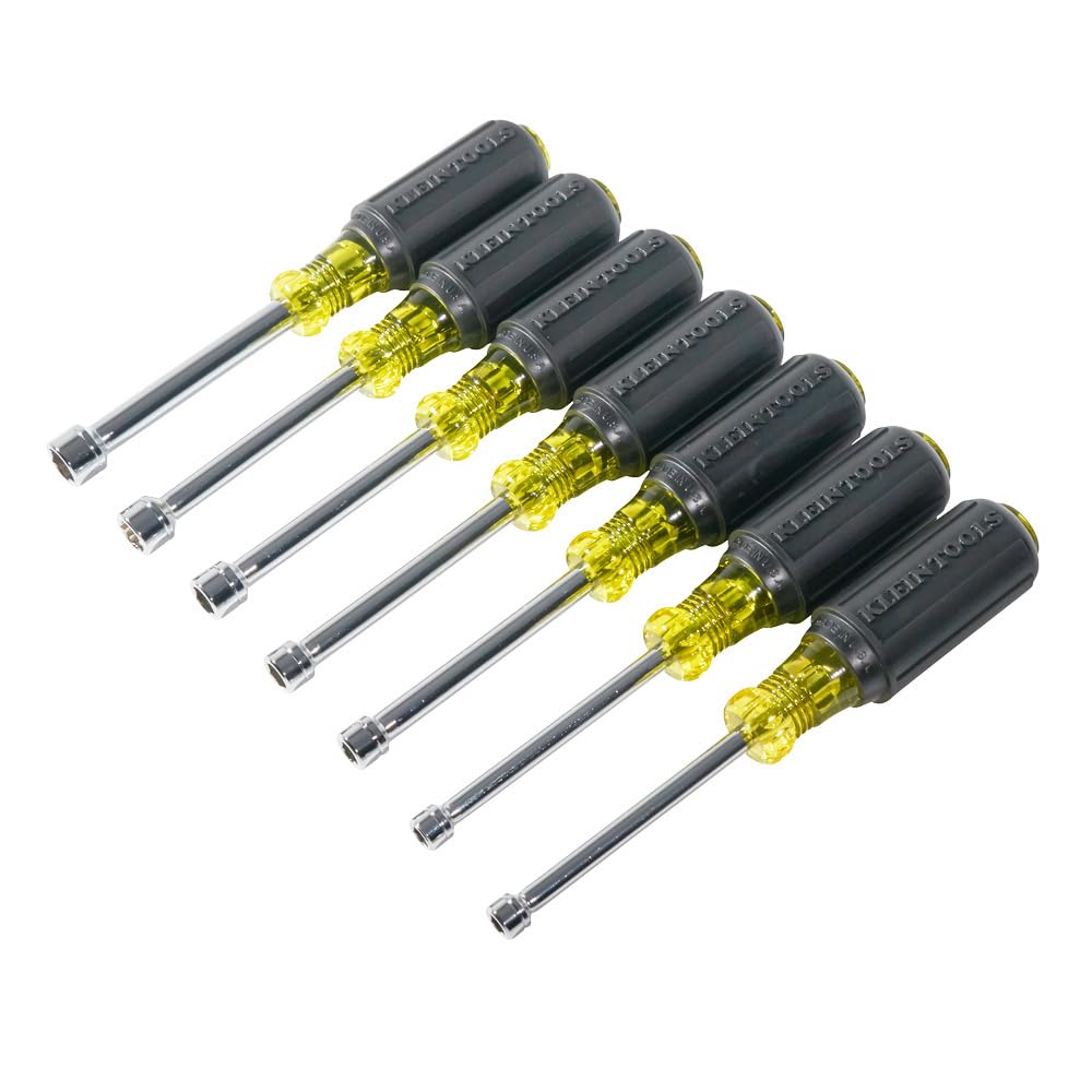 Klein Tools 65160 Nut Driver Set, 7-Pc. Metric, Cushion-Grip
