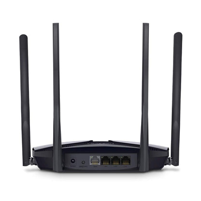 MERCUSYS de TP-Link Router WiFi 6, AX3000 Doble Banda, Qualcomm Dual-Core CPU, 4 Puertos Gigabits, Fácil configuración por aplicación. (MR80X)