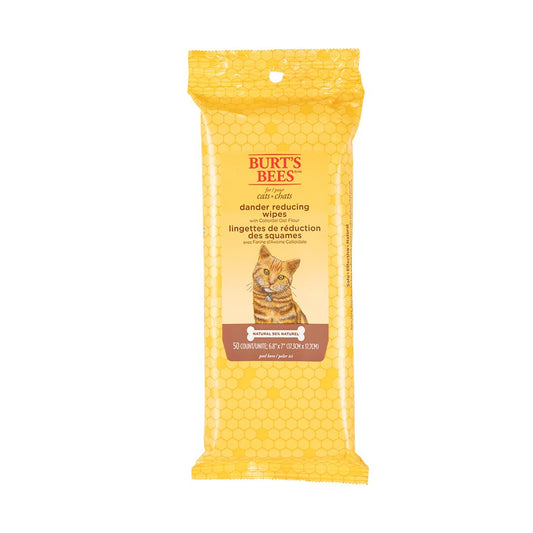 Burt’s Bees Dander Reducing Grooming Wipes for Cats, 50 Wipes