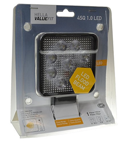 Hella 357103002 ValueFit 4 Square 1.0 LED Luz de Trabajo de Rango Cerrado, Negro
