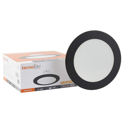 Tecnolite - Lámpara Iluminación Interior Empotrado Techo, LED Integrado, Tipo Downlight, Luz Suave Cálida, Corte de Empotramiento con Medida de 11.5 cm, Base en Color Negro