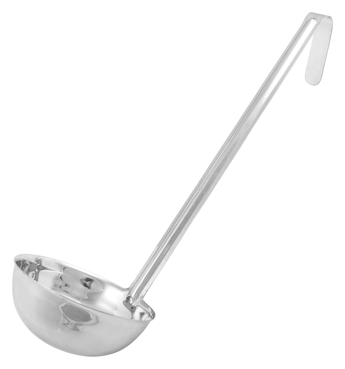 Winco - Cucharón de una pieza, 12 onzas, acero inoxidable | Apto para lavaplatos, control de porciones, resistente, mango curvado, ideal para sopas, salsas, guisos y servicio de buffet