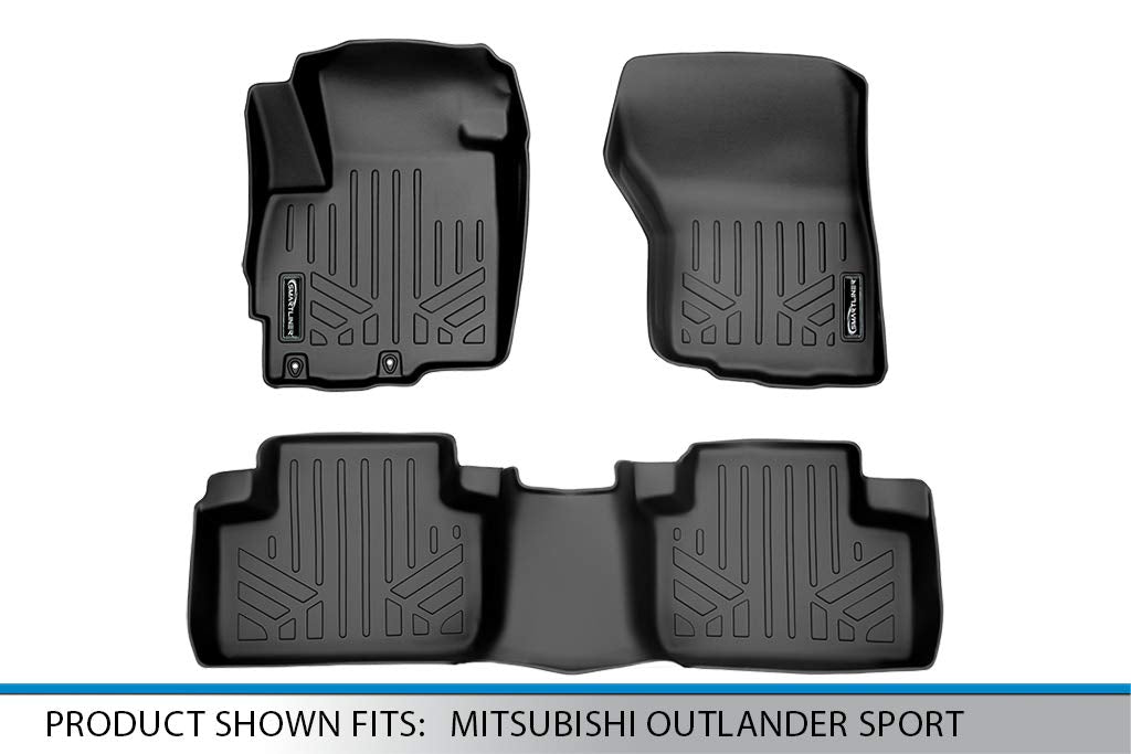 MAX LINER - Juego de Alfombrillas de Piso de 2 Filas para Mitsubishi Outlander Sport 2011-2024