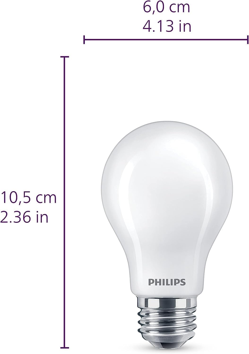 Philips LED 40W A19 Paquete de 8 bombillas de luz diurna ultra definida (5000K) 450 lúmenes (5W = 40W) regulables sin parpadeo esmerilado