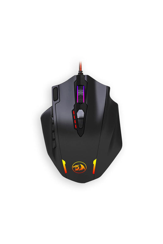 Redragon M908 12400 dpi Impact MMO Mouse para Juegos con 18 Botones programables, Cartucho de Ajuste de Peso, 12 Botones Laterales