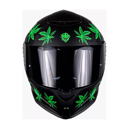 KOV Casco Buster Mary Jane Negro Mate Brilla EN LA Oscuridad para Moto Certificado Dot