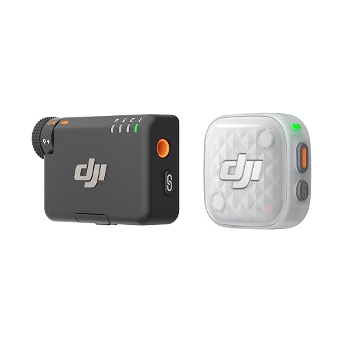 DJI Mic Mini 2S (1 TX + 1 RX), cancelación de Ruido con IA | Micrófono inalámbrico, almac. interno 28 h, grabación interna flotante de 32 bits, conexión OsmoAudio, amplia compatibilidad