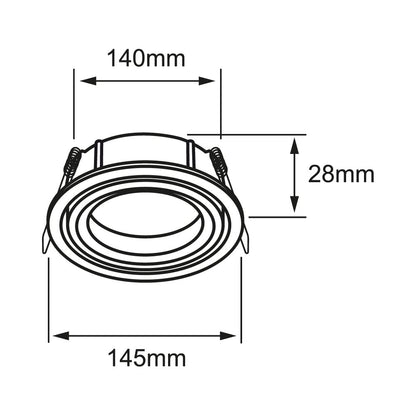 Tecnolite Lámpara Downlight Empotrable, Potencia Máx. 60 W, Base G53, Foco AR111 no incluido