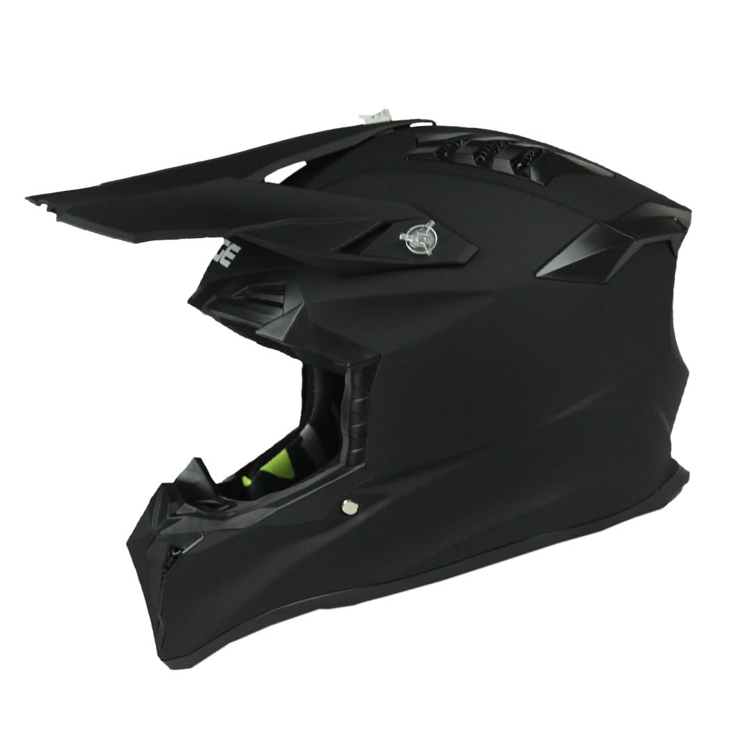 Edge Helmets Cross Wild Casco Moto Integral, para Hombre, Certificado Dot, Chico, Negro