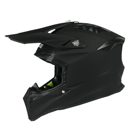 Edge Helmets Cross Wild Casco Moto Integral, para Hombre, Certificado Dot, Chico, Negro