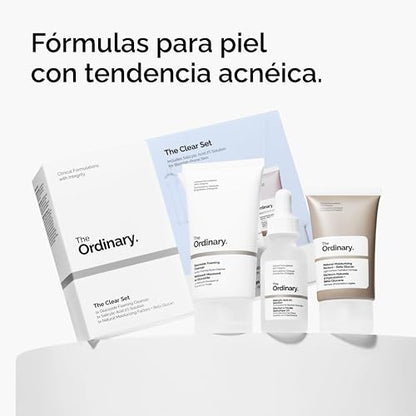 The Ordinary Clear Set, Kit de Skincare para Piel propensa a brotes — Régimen de 3 pasos que incluye: Glucoside Foaming Cleanser, Salicylic Acid 2% Solution y Natural Moisturizing Factors + Beta Glucan