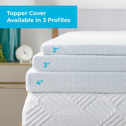 Linenspa Funda de sobrecolchón de Memory Foam de 5 cm: Mantiene Limpio el sobrecolchón, Puede lavarse en Lavadora, Antideslizante, Transpirable