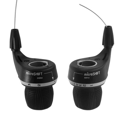 MICROSHIFT Puños de Mando MTB ‍ MS25-8 | 3x8 Velocidades | Sistema Index | Caja Incluida