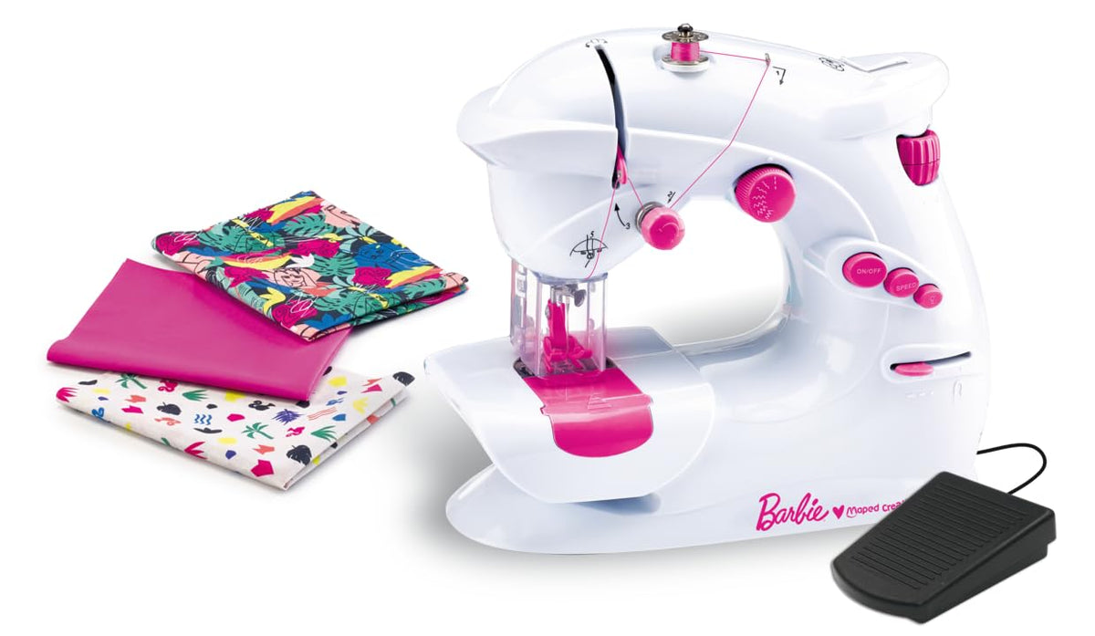 Maped - Manualidades Infantiles - Taller de Costura de Barbie - Colección Creativ - Para Realizar 4 Proyectos de Moda - Incluye Máquina de Coser y Materiales Necesarios