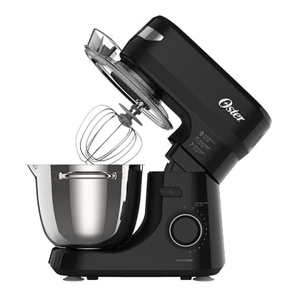 Oster Batidora Planetaria 850 W con 12 Velocidades y Tazón de 4 L | Mezclas homogéneas con cuchilla Quad de acero inoxidable, incluye 4 accesorios, negro, FPSTSMPL2B