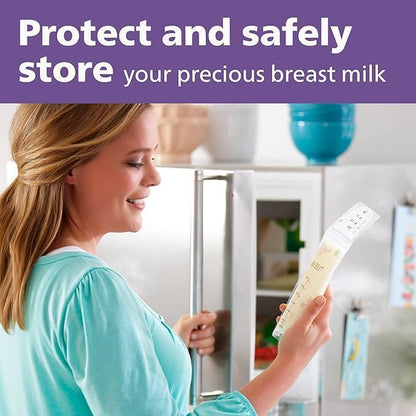 Philips AVENT Bolsas de almacenamiento de leche materna, transparente, 6 onzas, paquete de 50